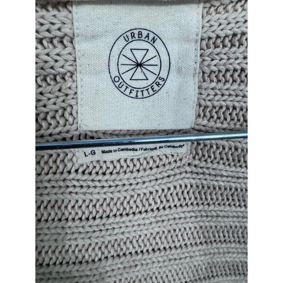 Urban outfitters leo open front cardigan ribbed heavy knit cream color size L - Picture 6 of 6